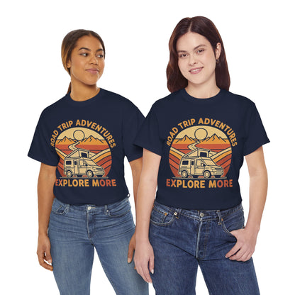 Road Trip Adventures – Explore More Retro Camper Tee