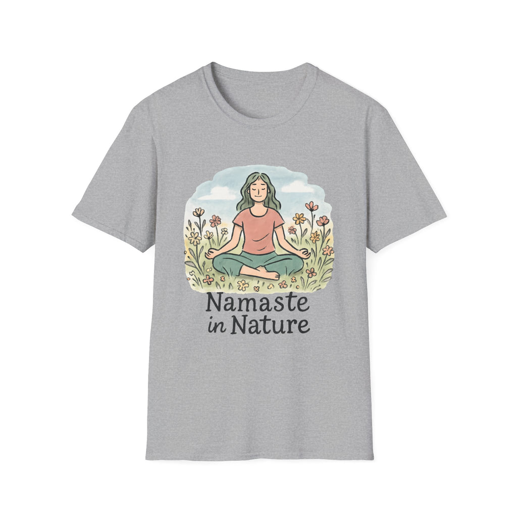 Namaste in Nature T-Shirt – Peaceful Meditation Floral Tee