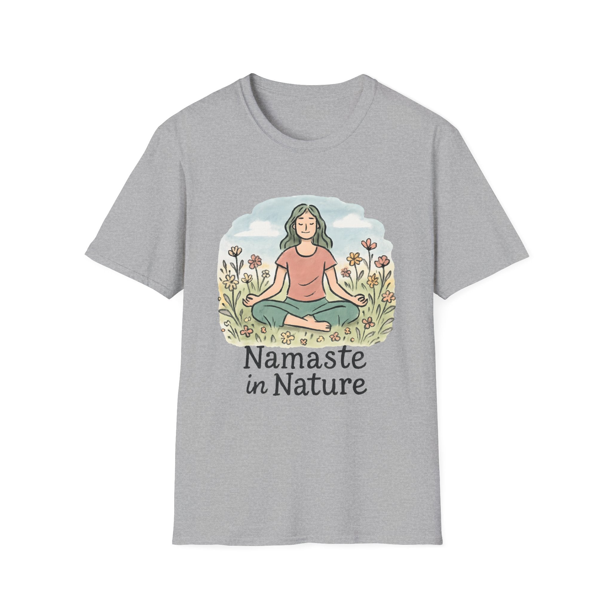 Namaste in Nature T-Shirt – Peaceful Meditation Floral Tee