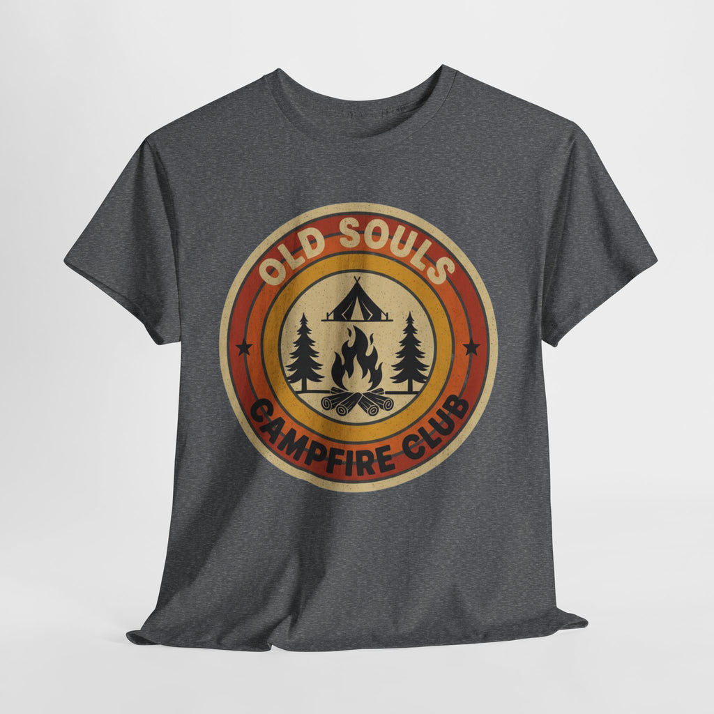 Old Souls Campfire Club Retro T-Shirt | Vintage Sunset Camping Tee