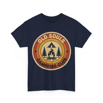 Old Souls Campfire Club Retro T-Shirt | Vintage Sunset Camping Tee