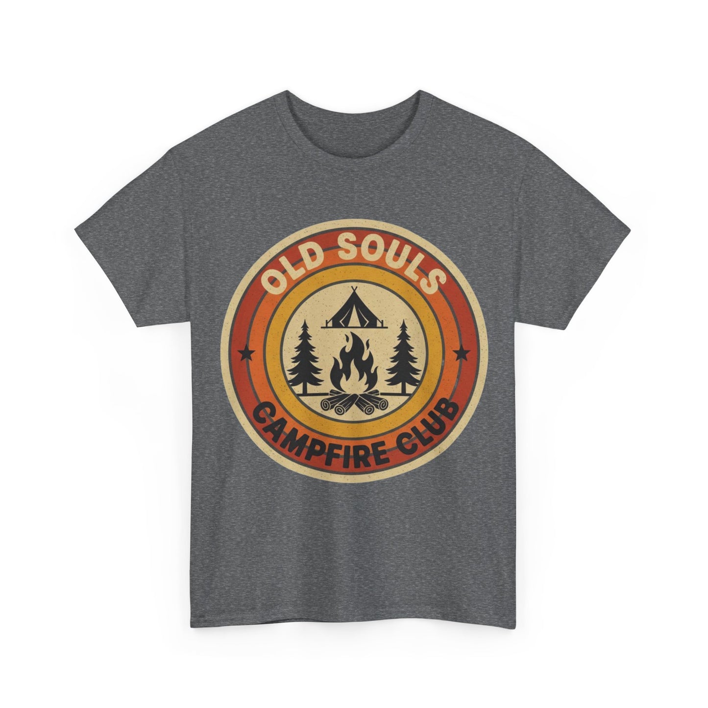 Old Souls Campfire Club Retro T-Shirt | Vintage Sunset Camping Tee