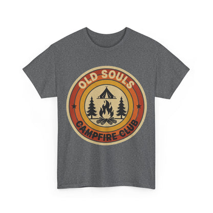 Old Souls Campfire Club Retro T-Shirt | Vintage Sunset Camping Tee