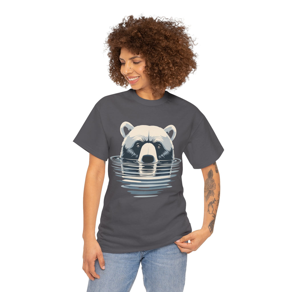 Bear in Water Graphic Tee – Gildan 5000 Heavy Cotton Shirt
