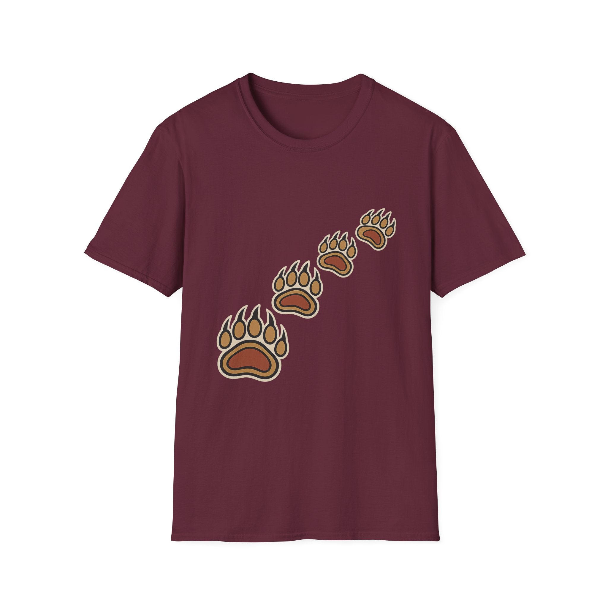 Bear Tracks T-Shirt – Wilderness Paw Print Trail Design