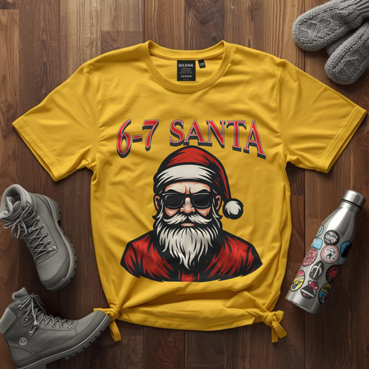 6-7 Santa Shirt – Cool Santa Christmas Graphic Tee | Gildan 64000