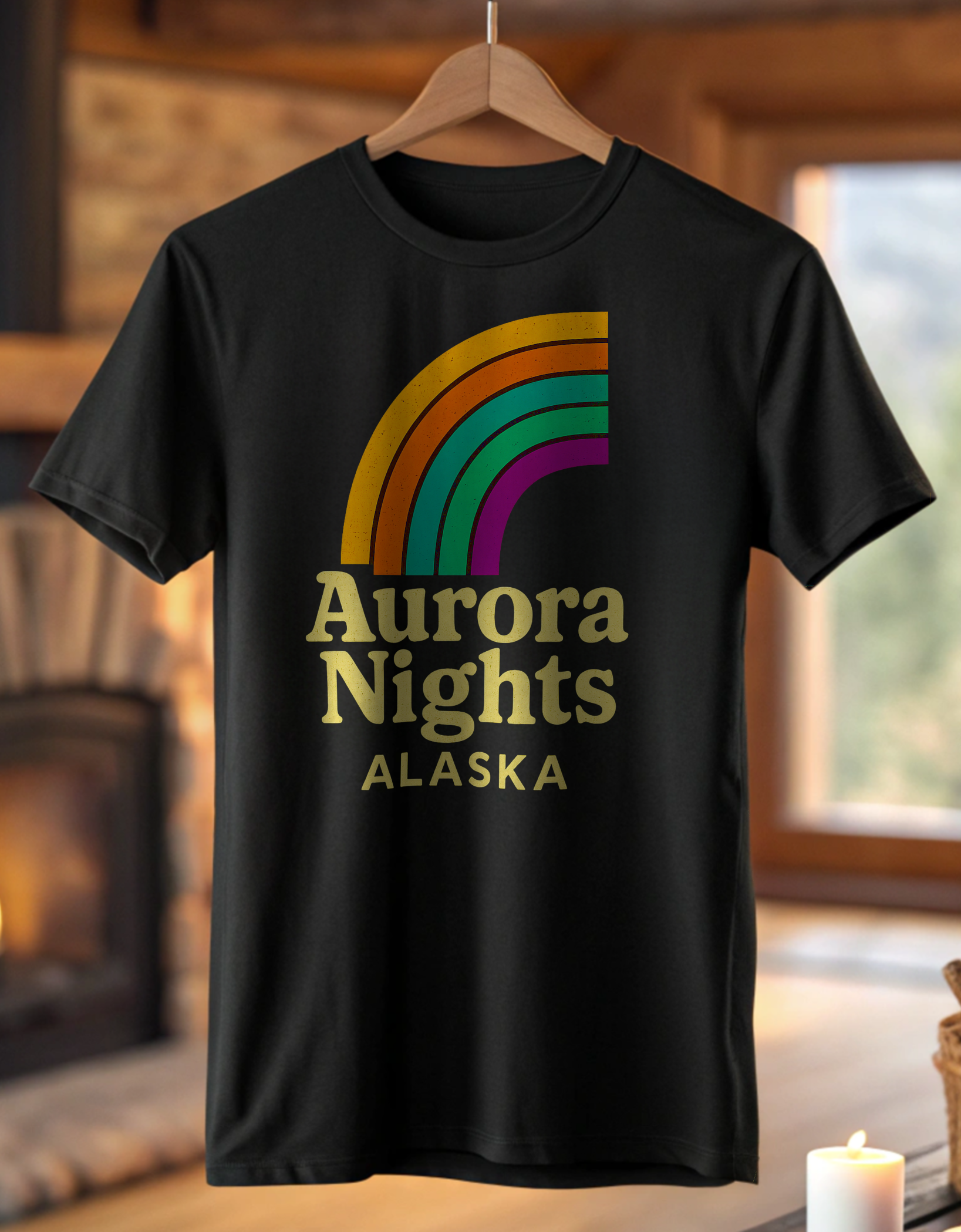 Aurora Nights Alaska T-Shirt – Retro Northern Lights Graphic Tee