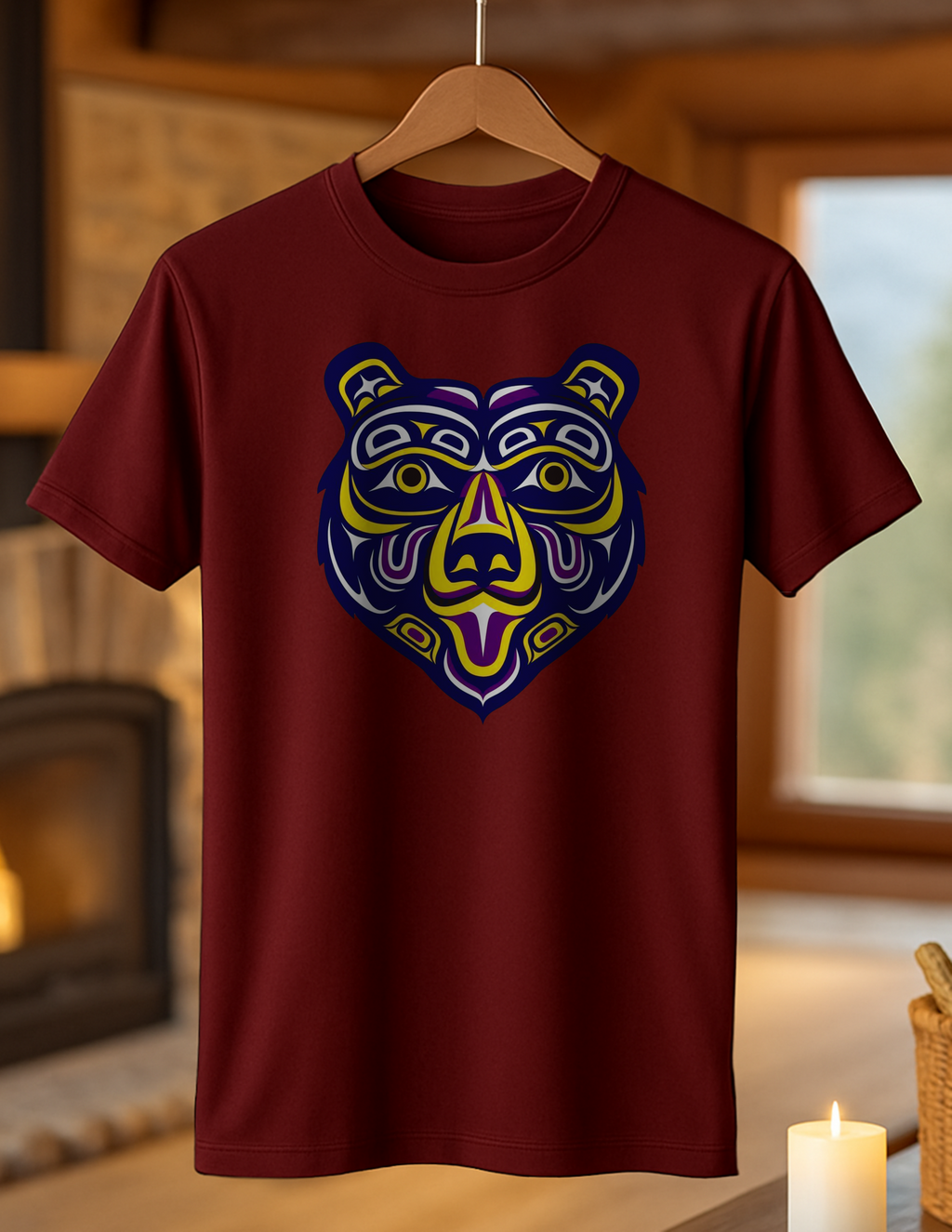 Tribal Spirit Bear T-Shirt – Bold Indigenous-Inspired Animal Art
