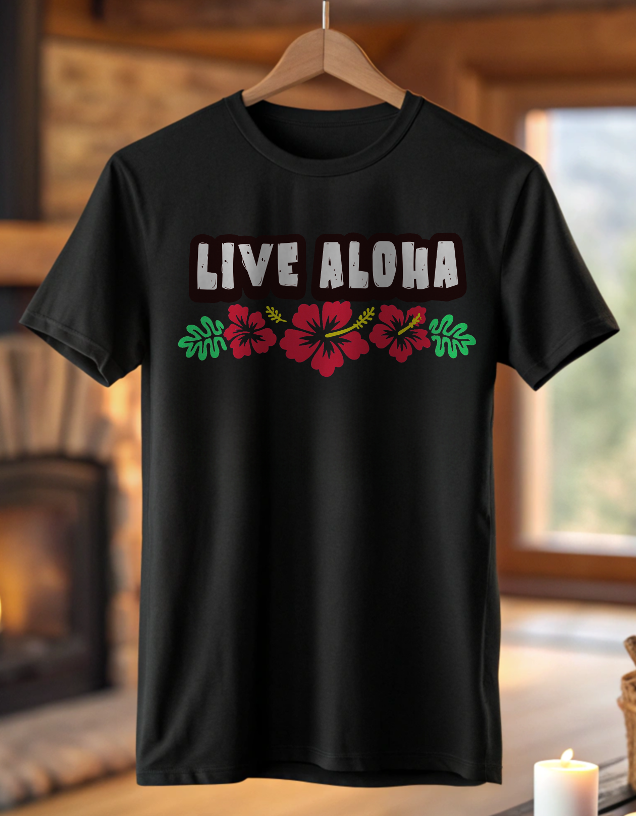 Live Aloha Hibiscus Flower Tee