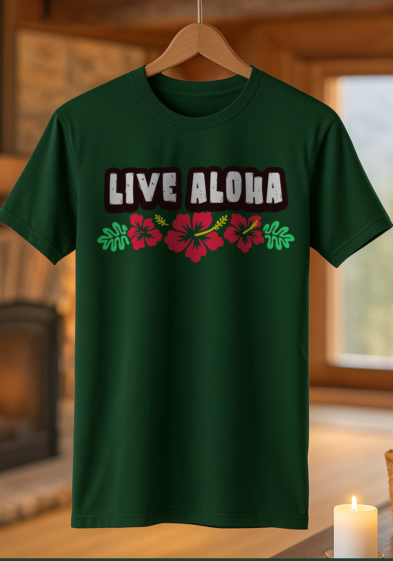 Live Aloha Hibiscus Flower Tee