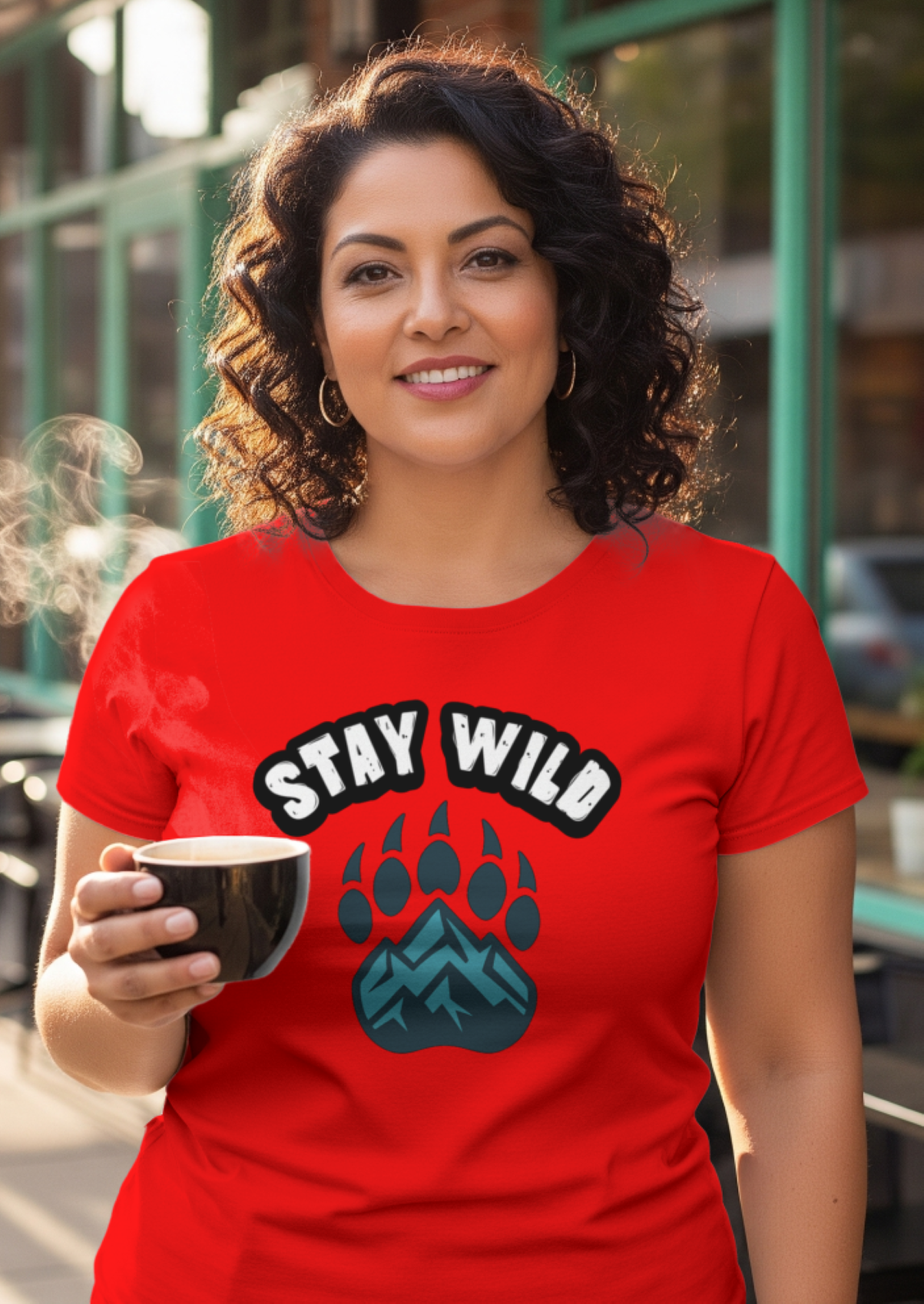 Stay Wild T-Shirt – Bear Paw & Mountain