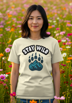 Stay Wild T-Shirt – Bear Paw & Mountain