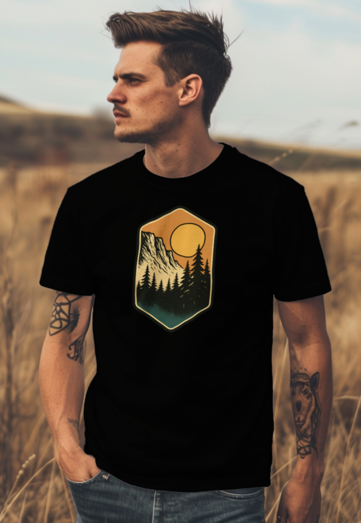 Vintage Wilderness Sunset T-Shirt