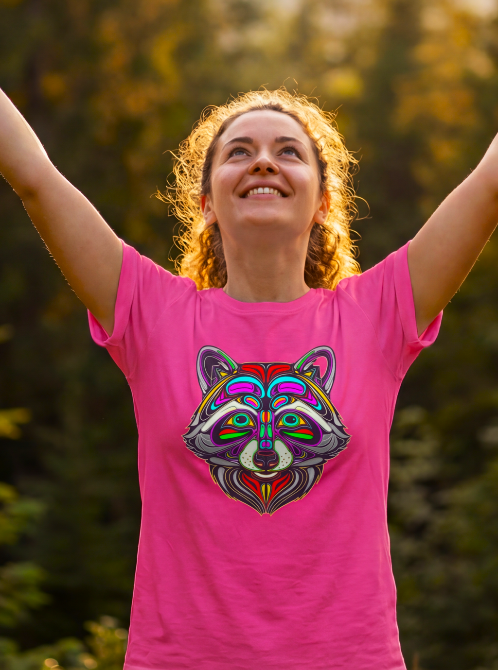 Neon Raccoon – Wild Color, Free Spirit Graphic Tee