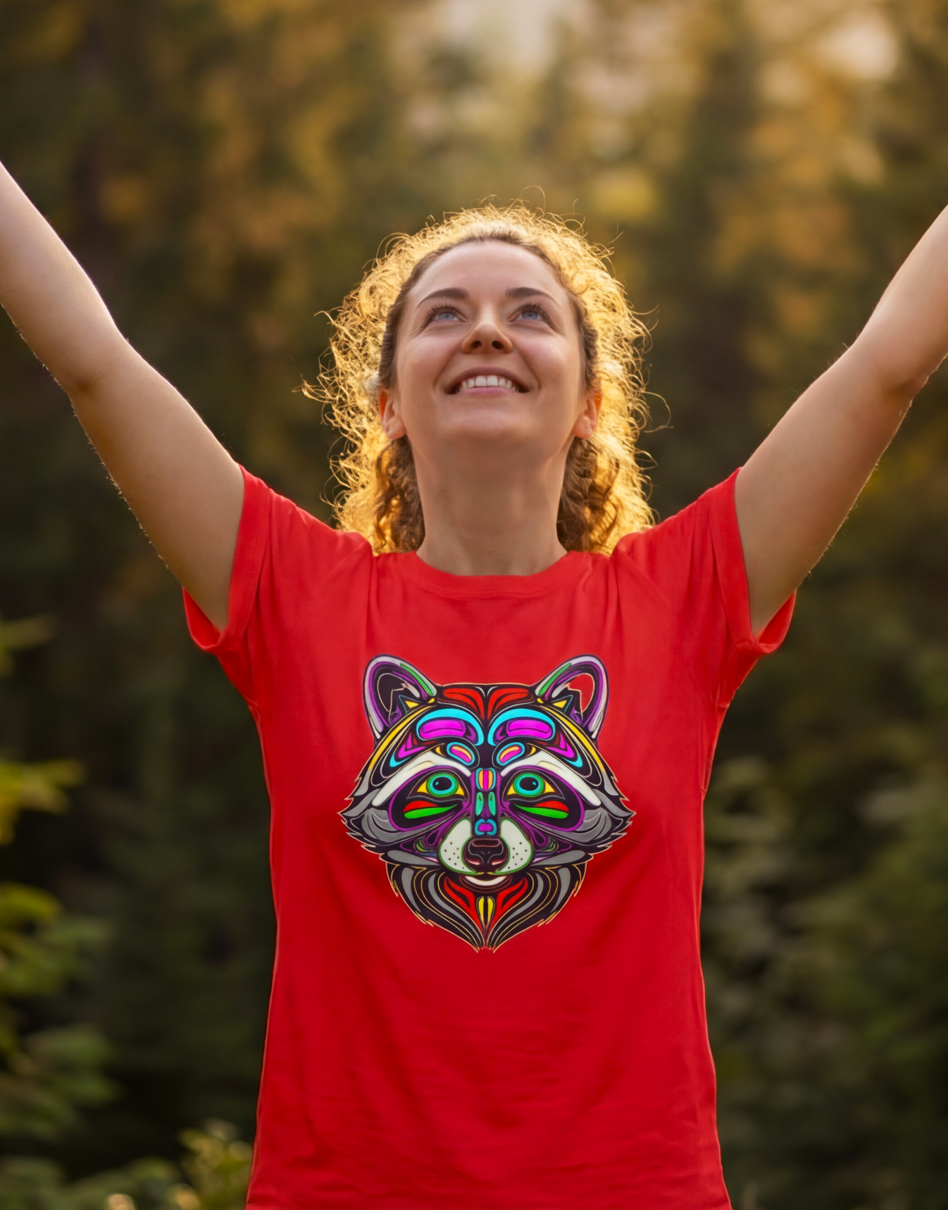 Neon Raccoon – Wild Color, Free Spirit Graphic Tee