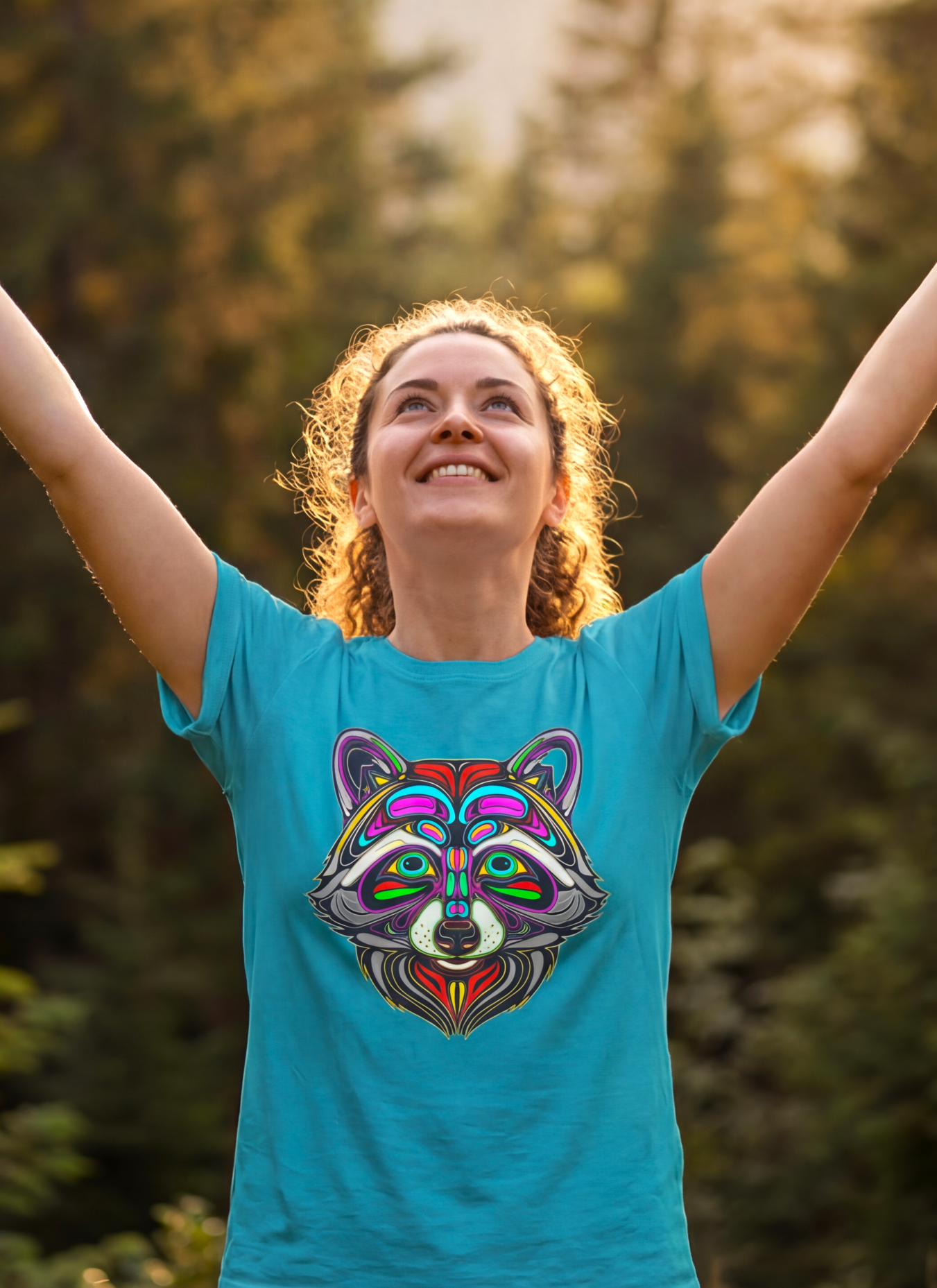 Neon Raccoon – Wild Color, Free Spirit Graphic Tee
