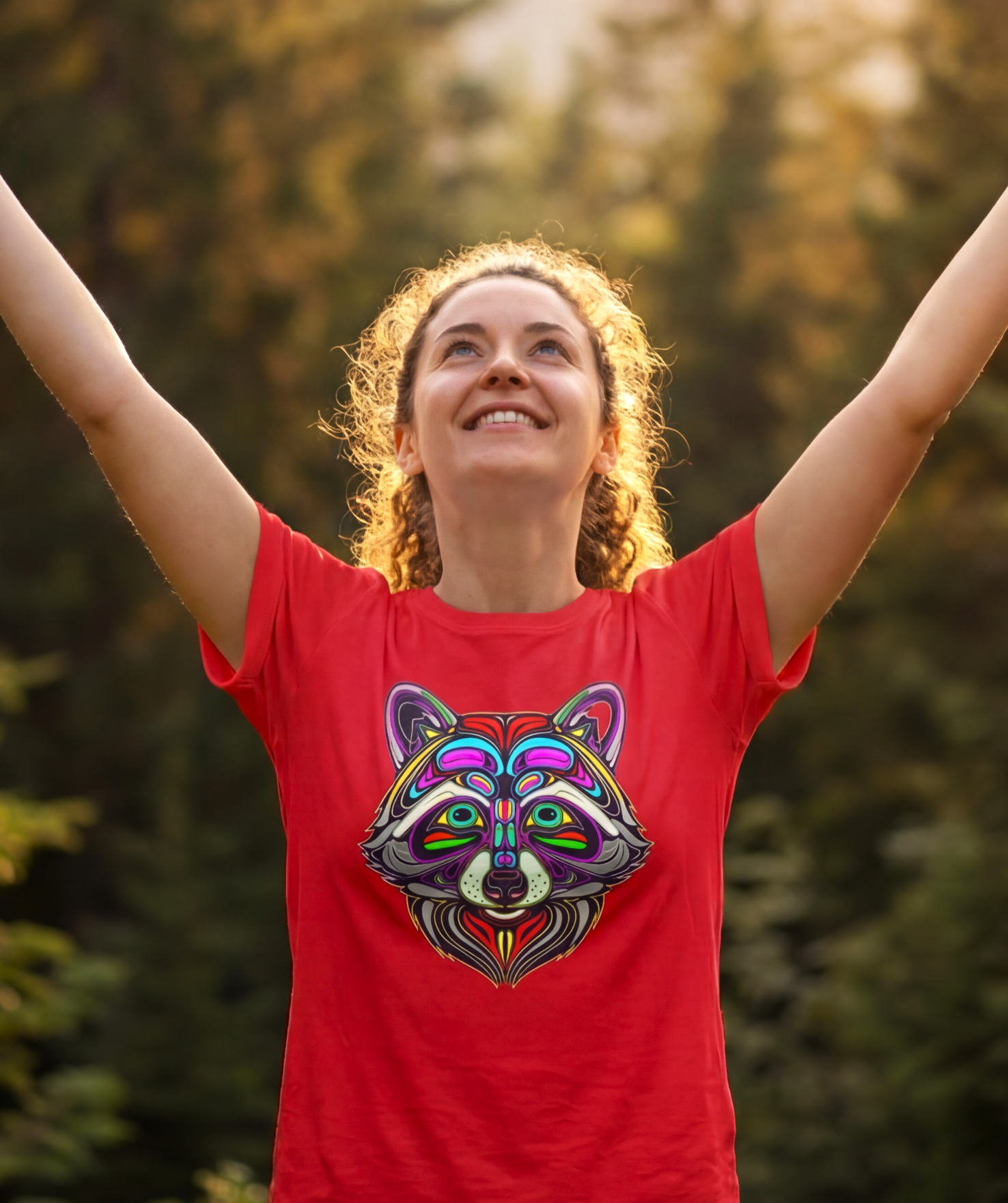Neon Raccoon – Wild Color, Free Spirit Graphic Tee