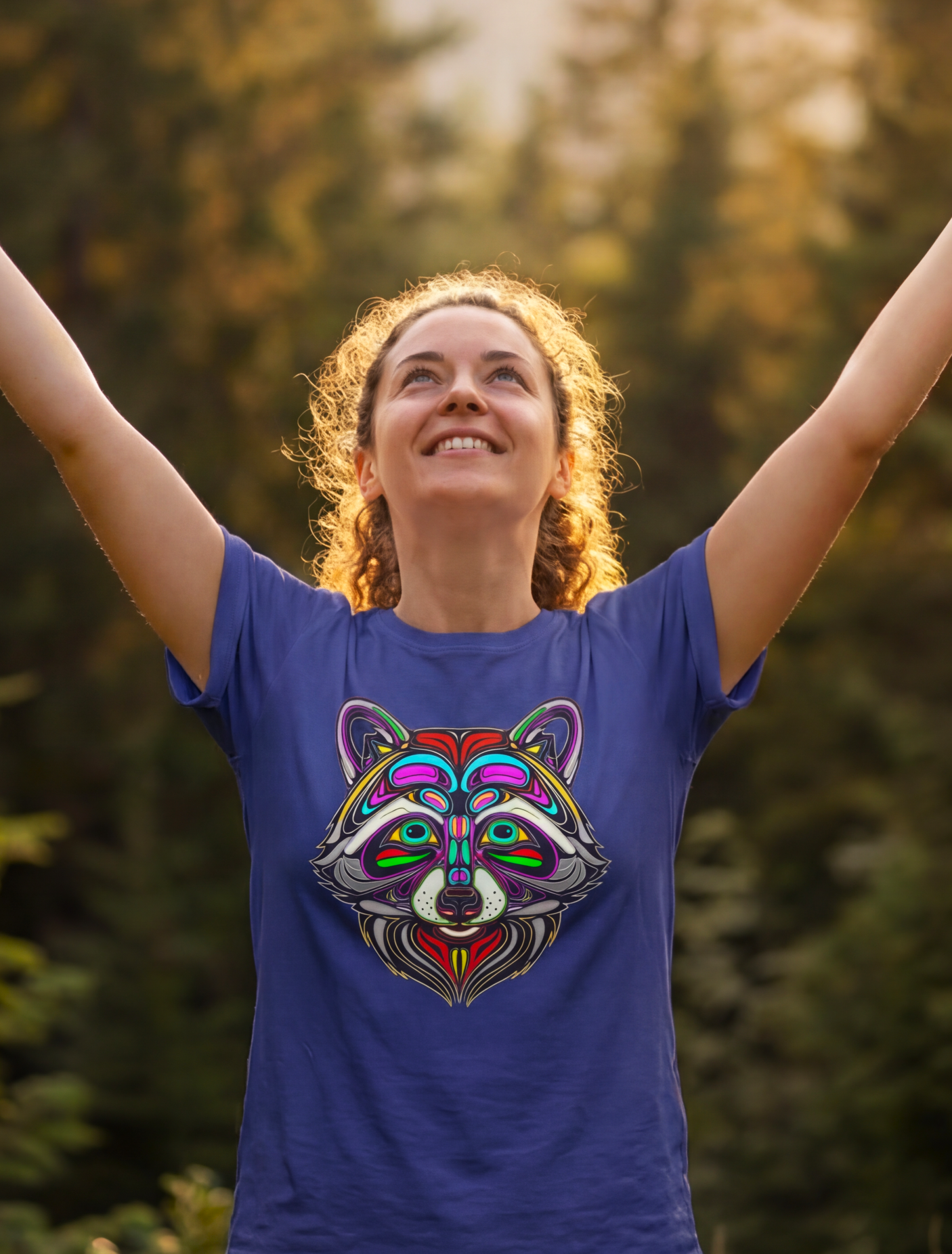 Neon Raccoon – Wild Color, Free Spirit Graphic Tee