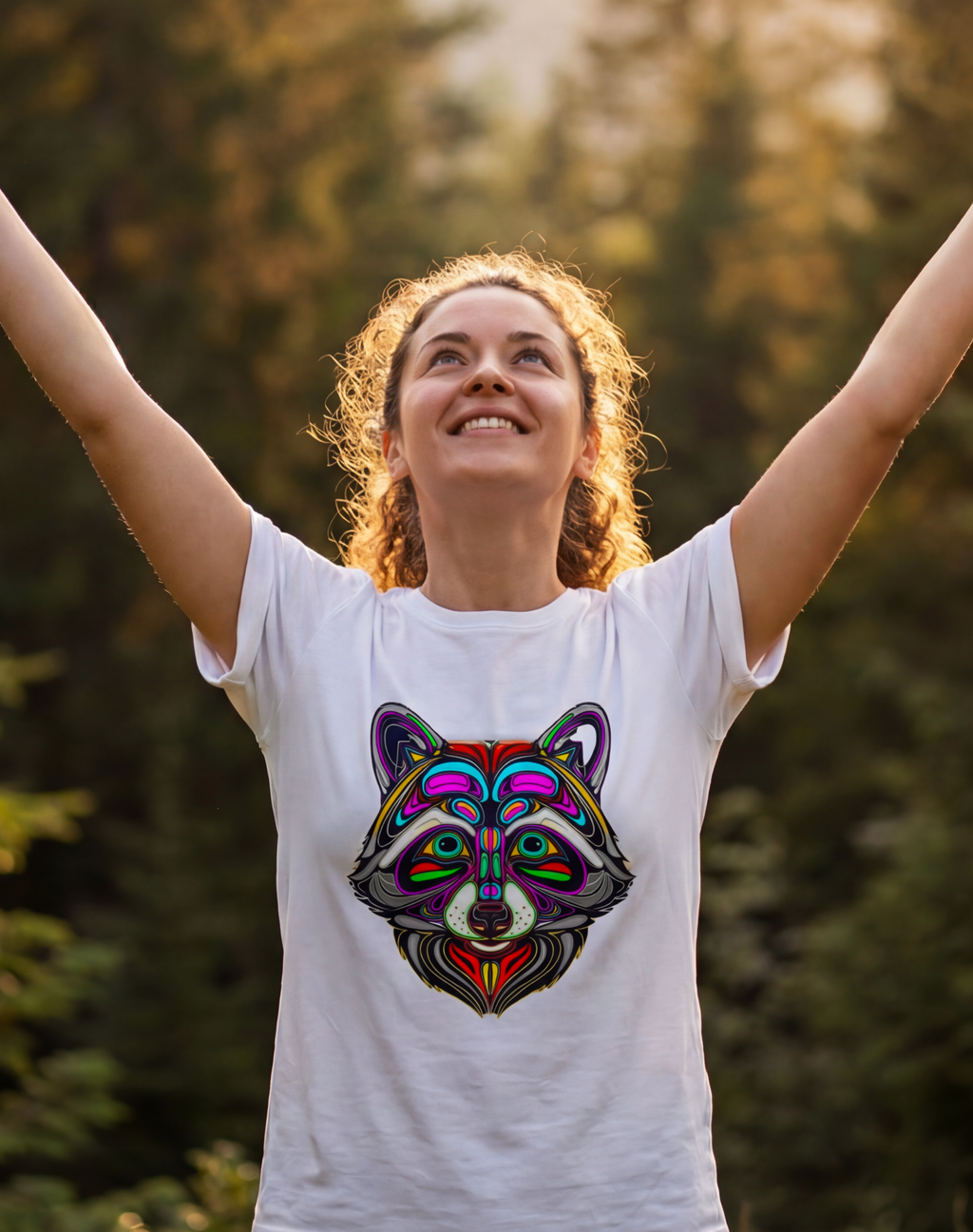 Neon Raccoon – Wild Color, Free Spirit Graphic Tee