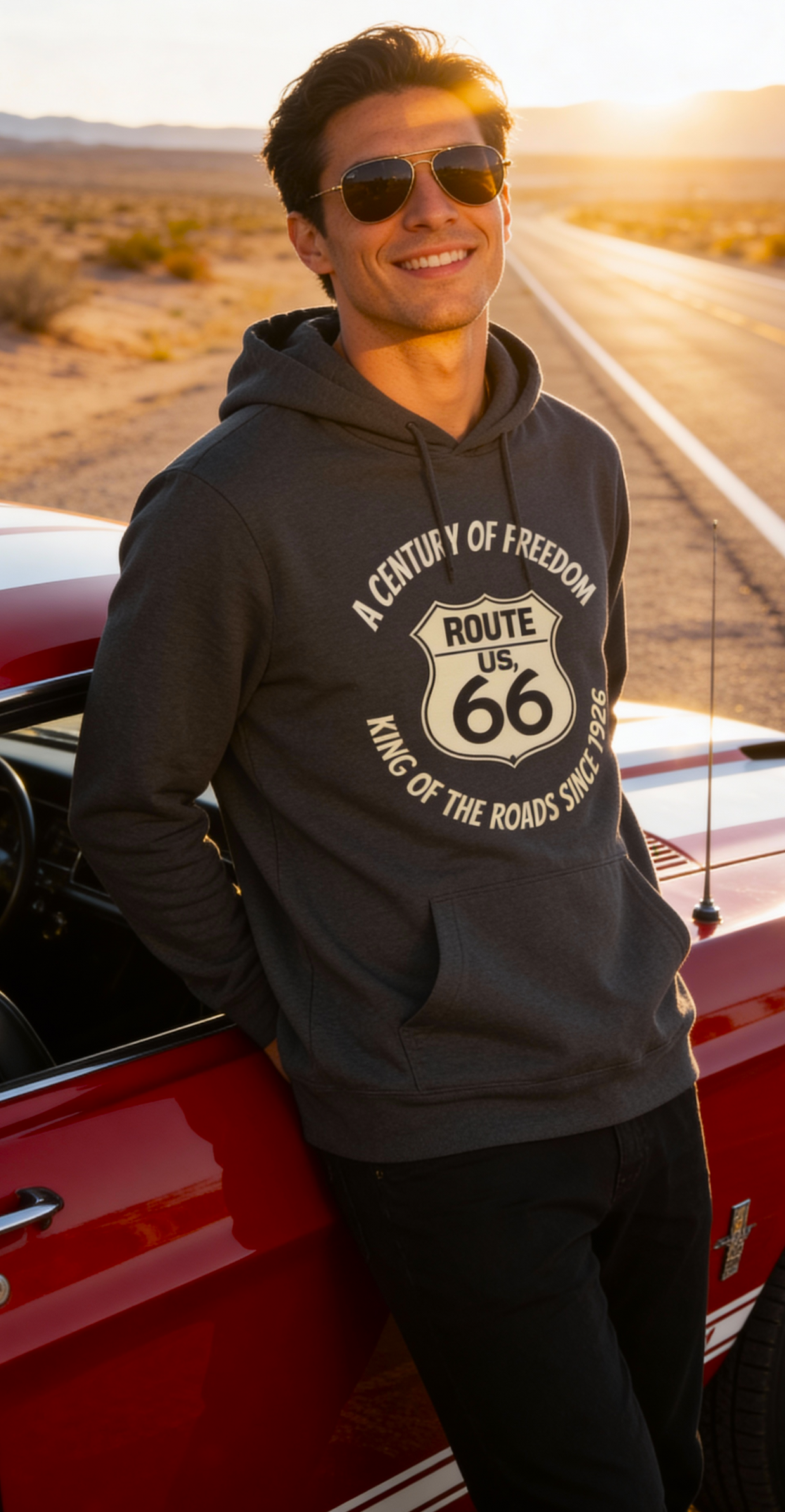 Route 66 – A Century of Freedom Lightweight Hoodie
