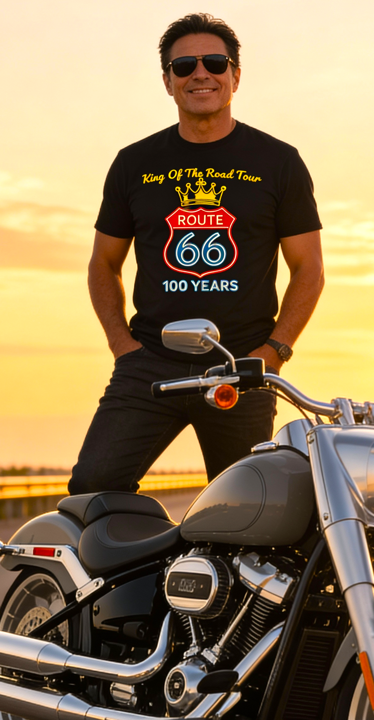 Route 66 100 Years T-Shirt  – King of the Road Tour