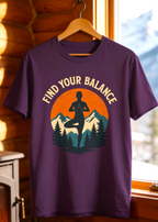 Find Your Balance T-Shirt – Yoga & Nature-Inspired