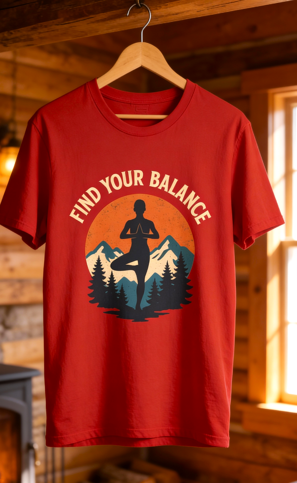 Find Your Balance T-Shirt – Yoga & Nature-Inspired