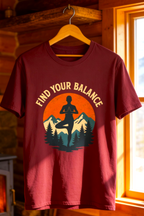 Find Your Balance T-Shirt – Yoga & Nature-Inspired