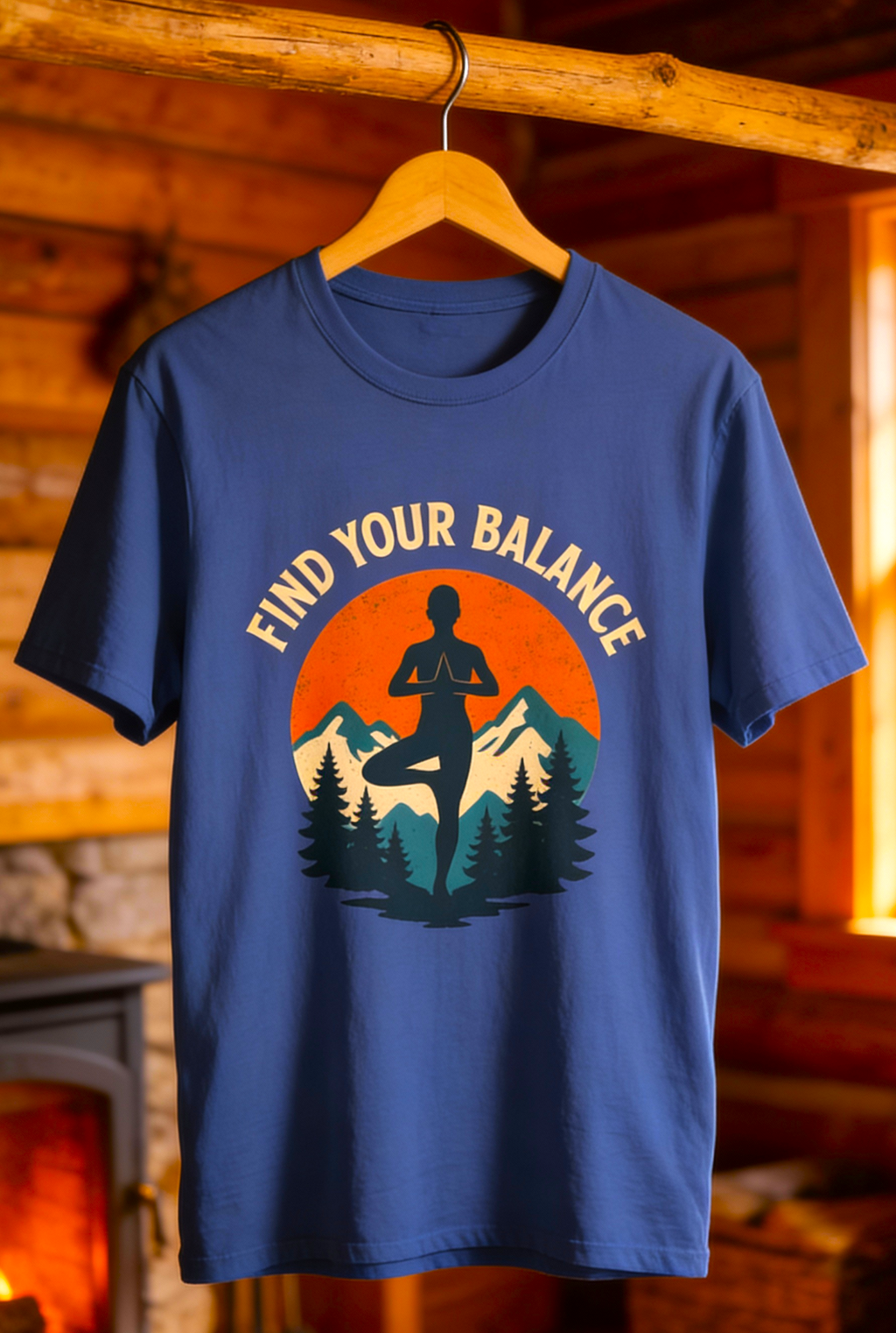 Find Your Balance T-Shirt – Yoga & Nature-Inspired