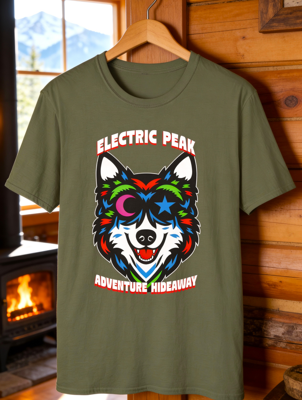 Electric Peak Adventure Wolf Tee