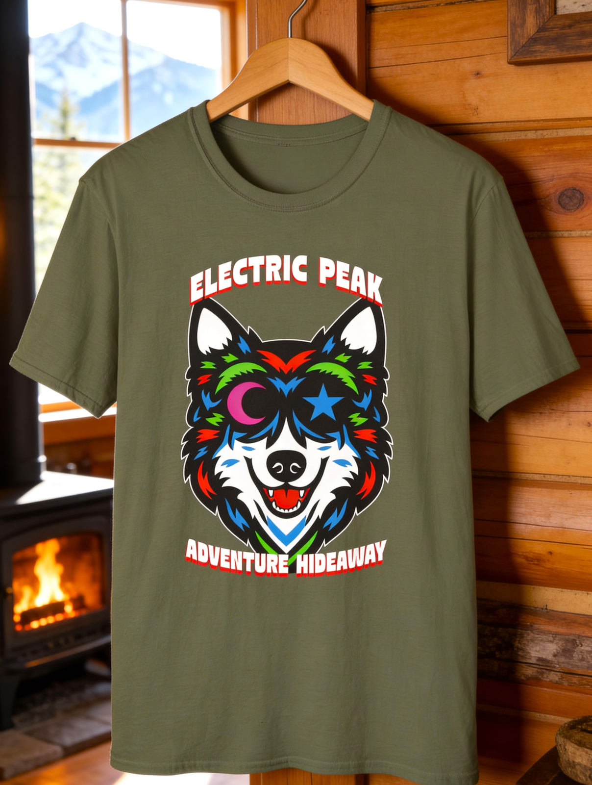 Electric Peak Adventure Wolf Tee