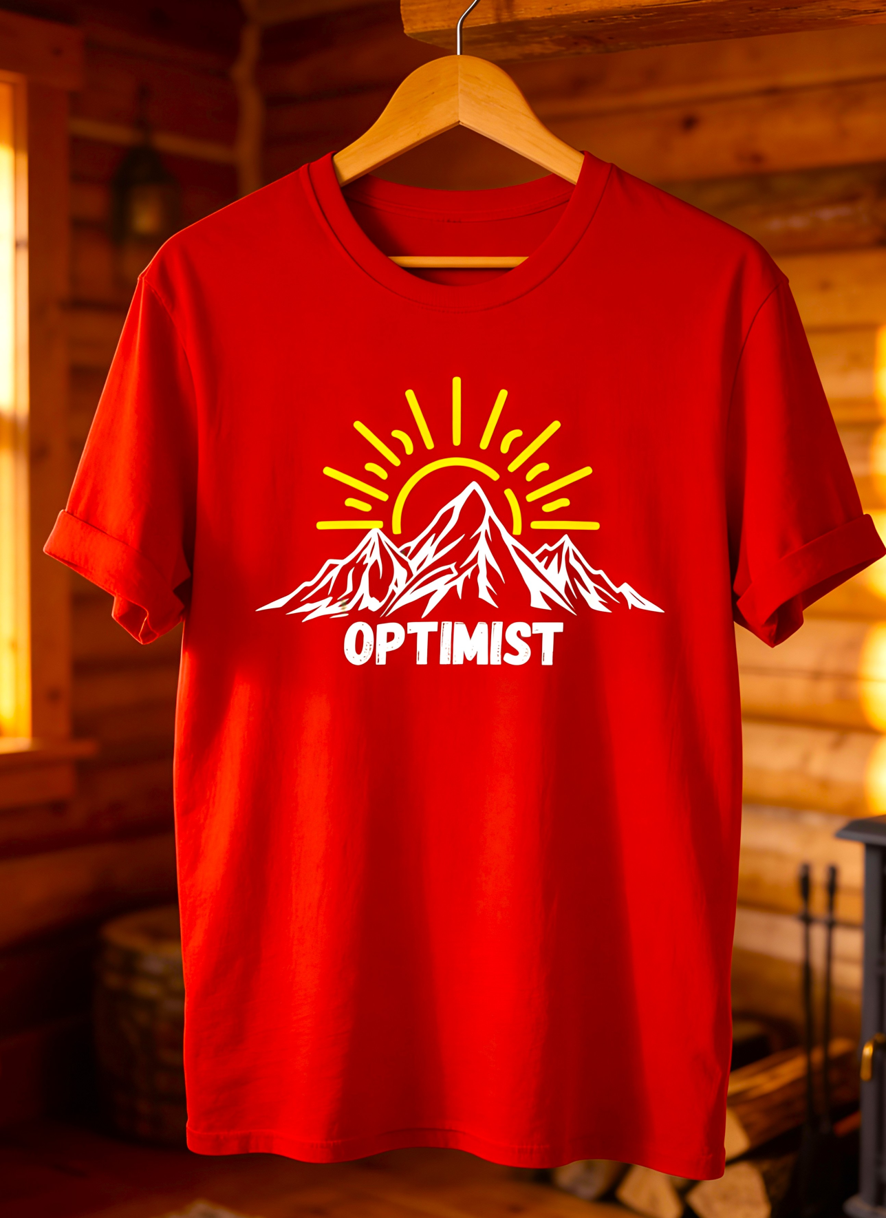 Optimist Mountain T-Shirt — Outdoor Adventure Graphic Tee