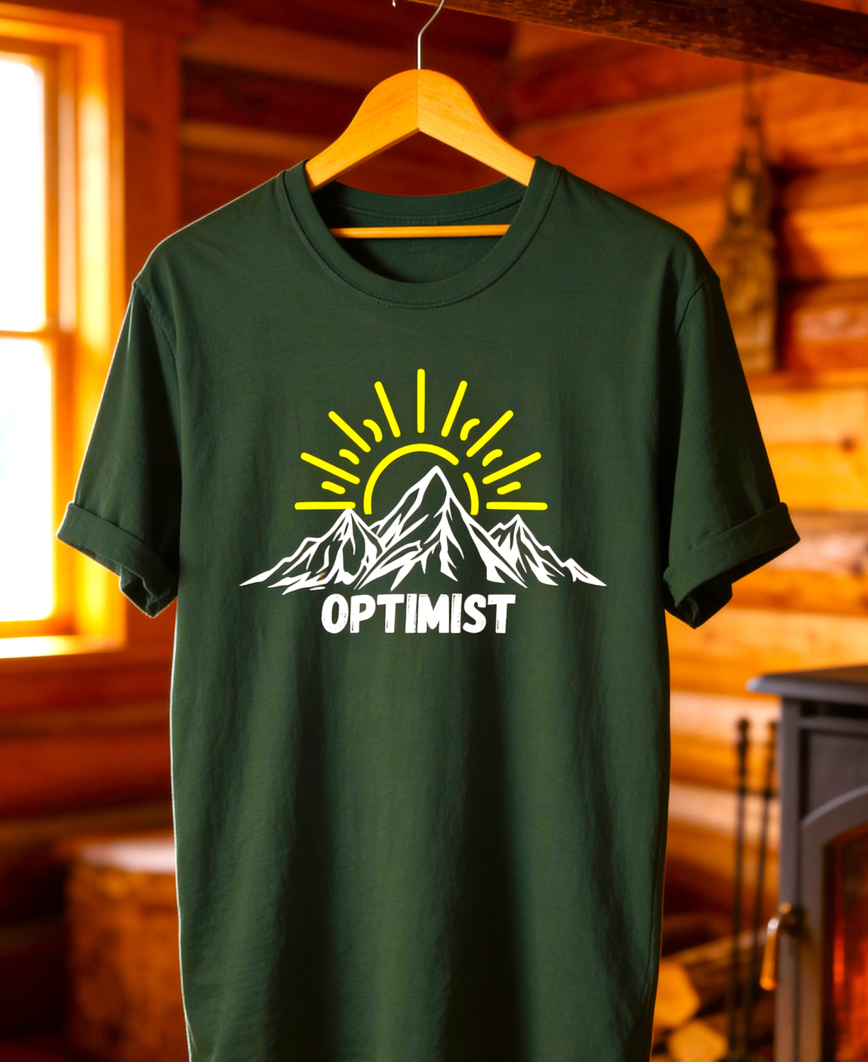 Optimist Mountain T-Shirt — Outdoor Adventure Graphic Tee