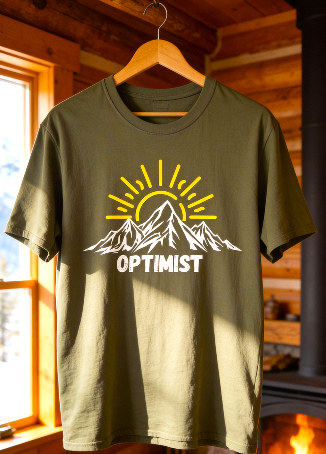 Optimist Mountain T-Shirt — Outdoor Adventure Graphic Tee