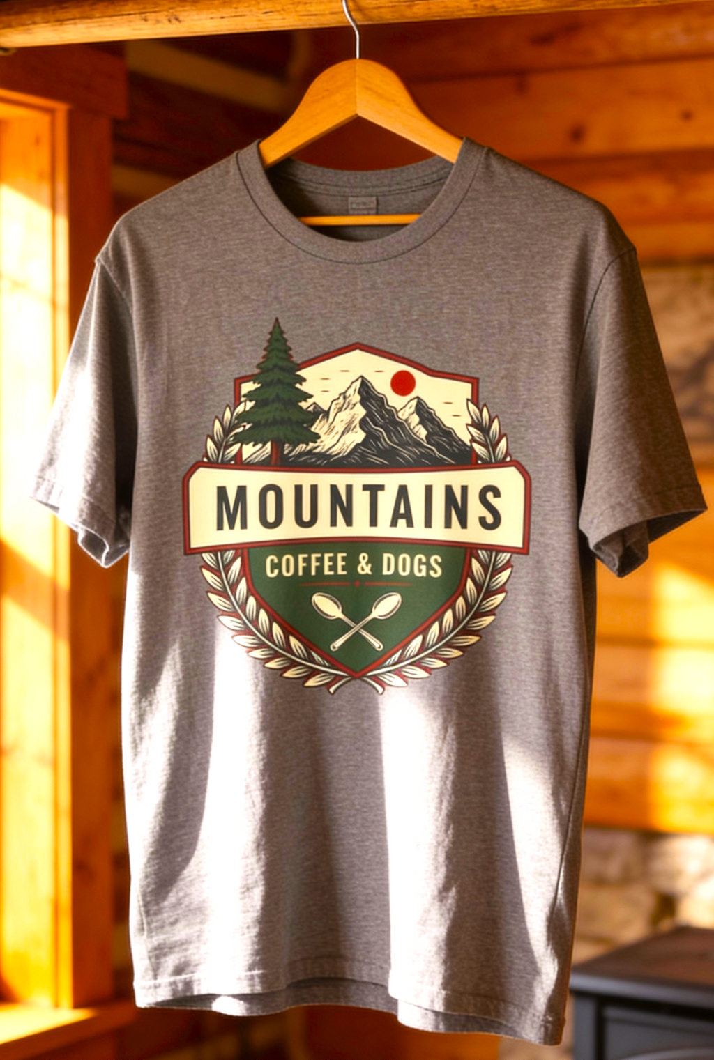 Mountains, Coffee & Dogs Tee
