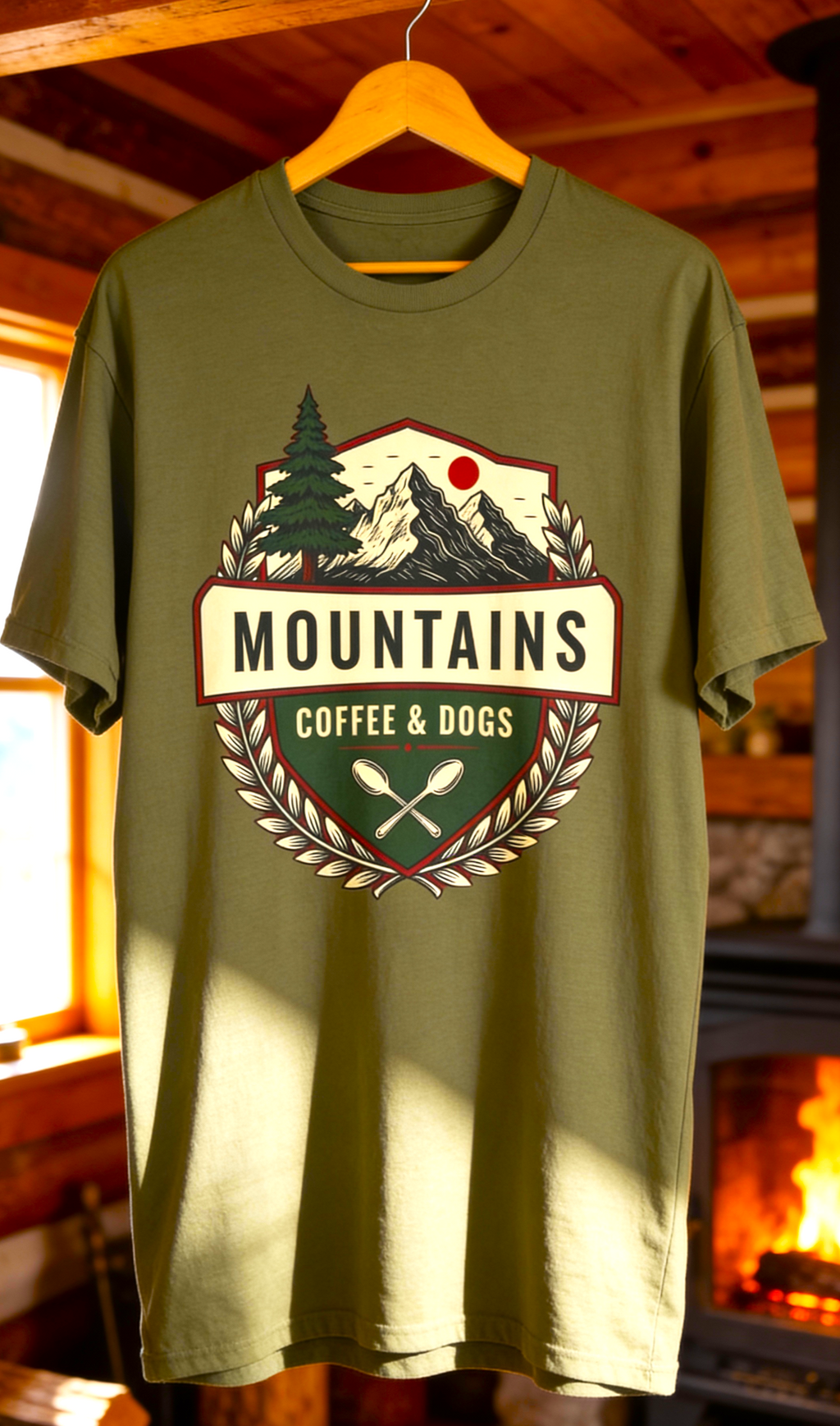 Mountains, Coffee & Dogs Tee