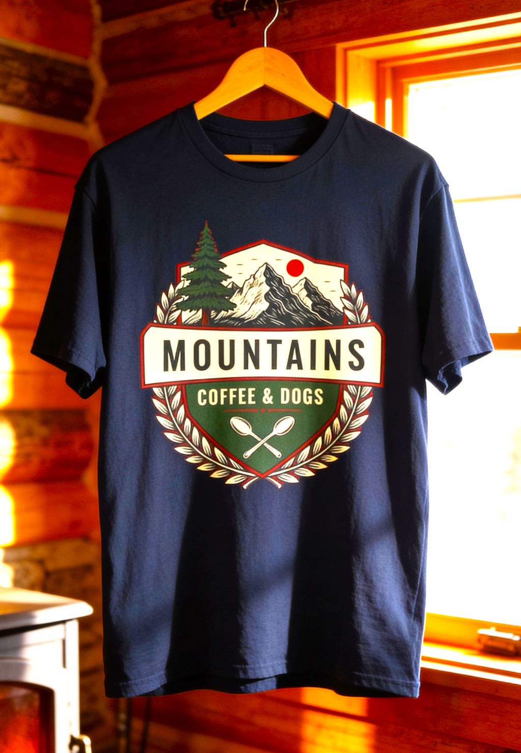 Mountains, Coffee & Dogs Tee