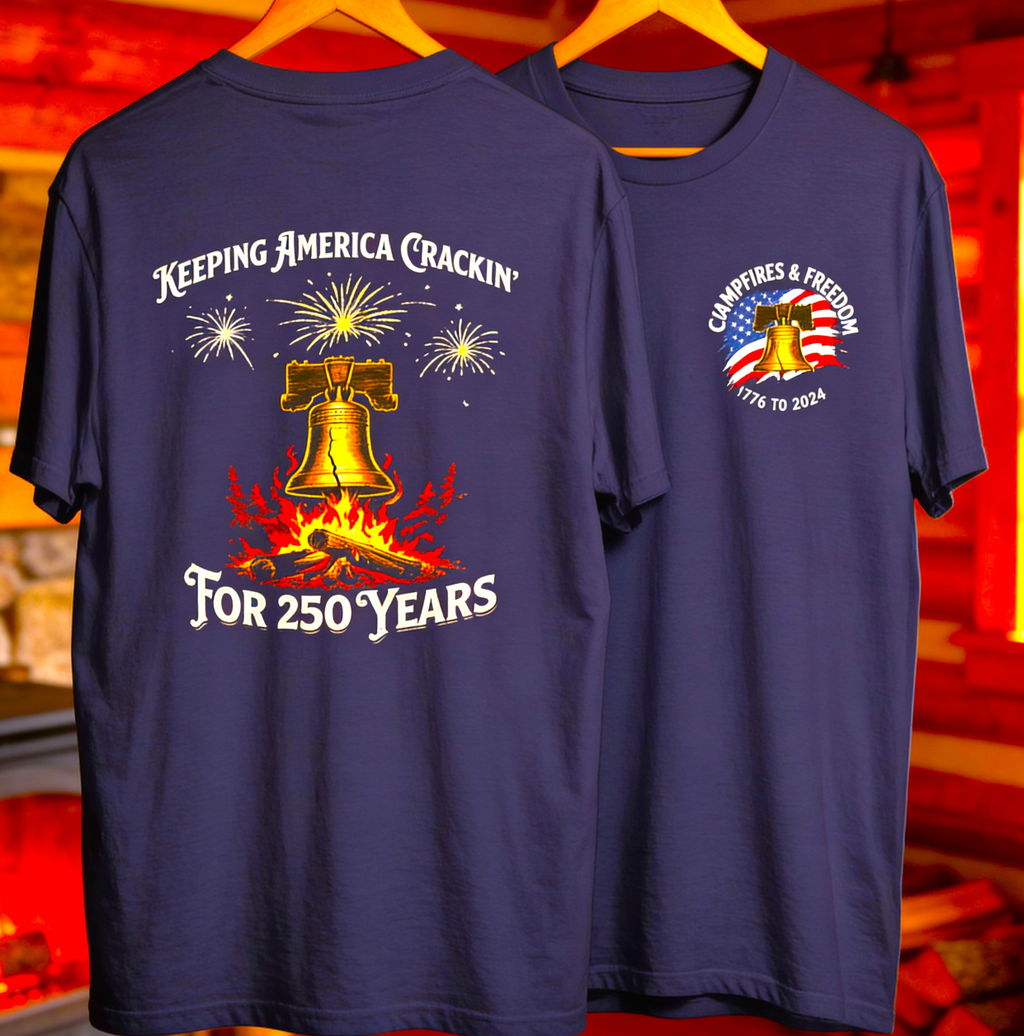Campfires & Freedom – 250 Years of America T-Shirt (1776–2026)