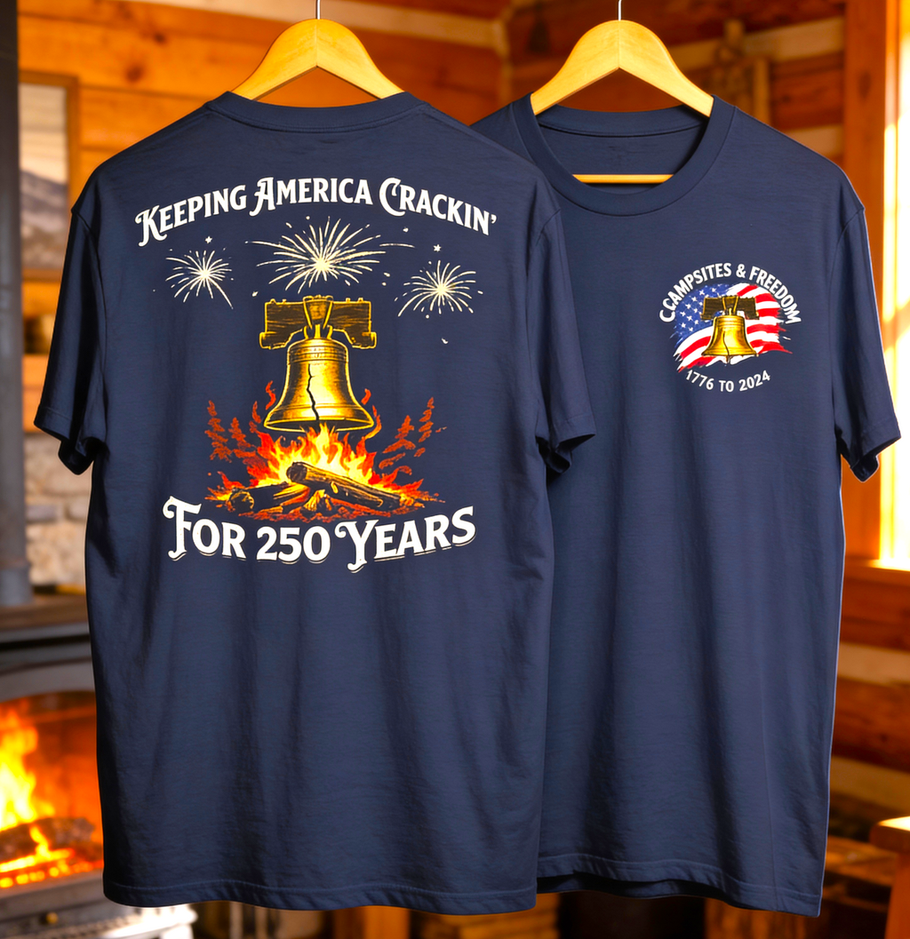 Campfires & Freedom – 250 Years of America T-Shirt (1776–2026)