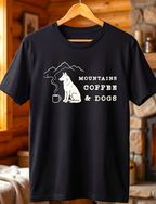Mountains, Coffee & Dogs Tee — Outdoor Dog Lover T-Shirt