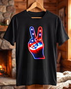 Neon Freedom Peace Hand T-Shirt