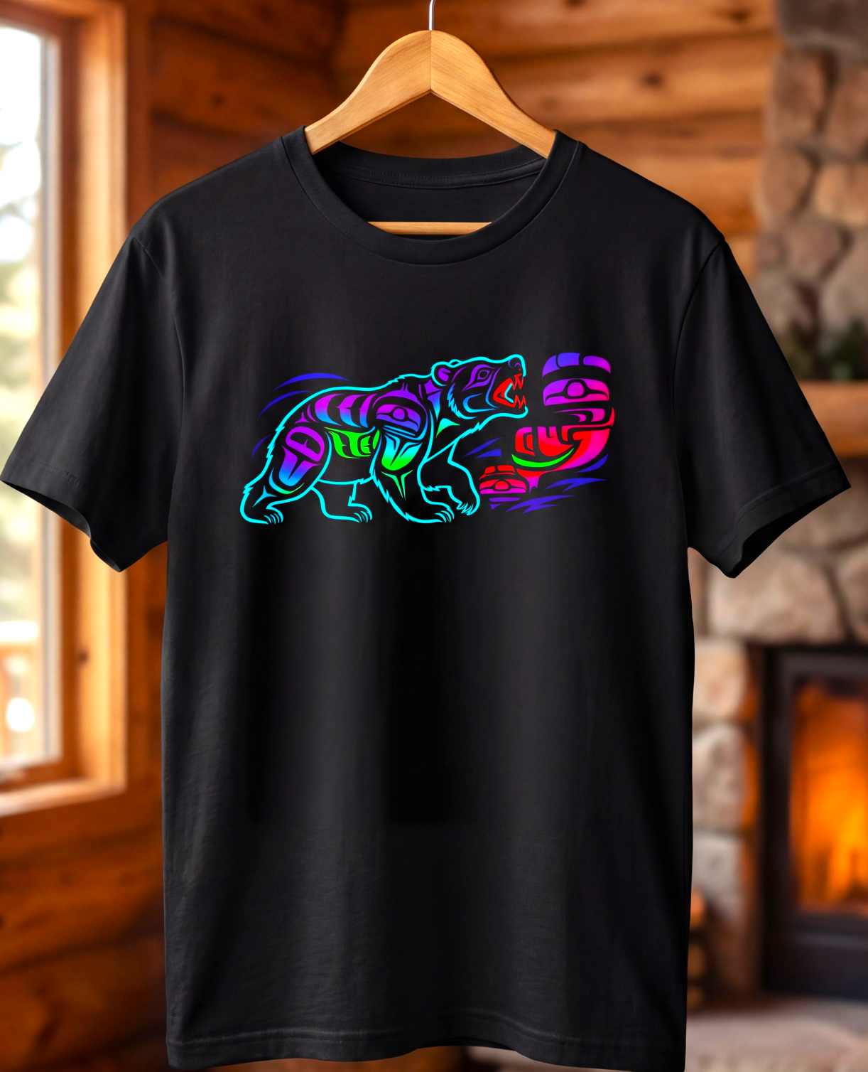 Coastal Bear – Neon Totem Bear T-Shirt