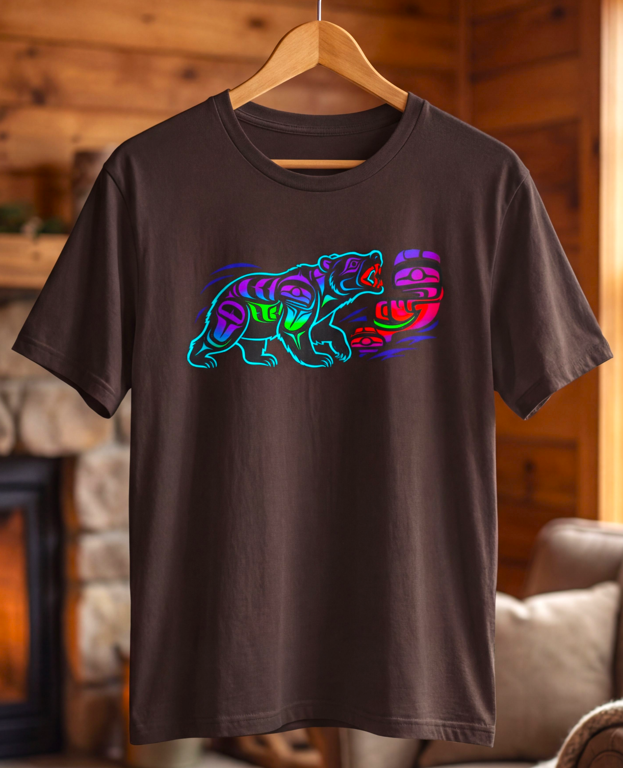 Coastal Bear – Neon Totem Bear T-Shirt