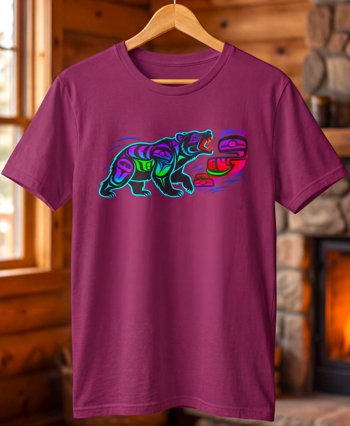 Coastal Bear – Neon Totem Bear T-Shirt