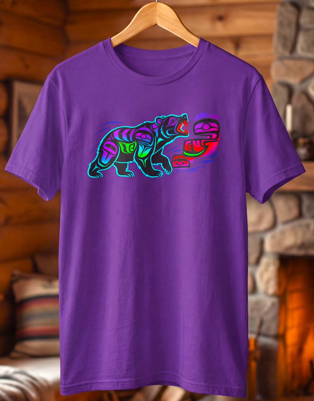 Coastal Bear – Neon Totem Bear T-Shirt