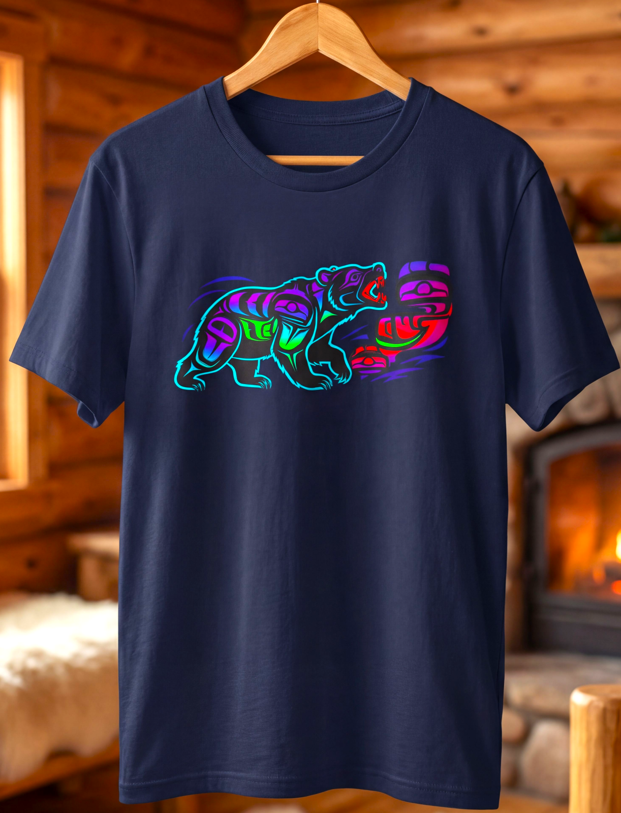Coastal Bear – Neon Totem Bear T-Shirt