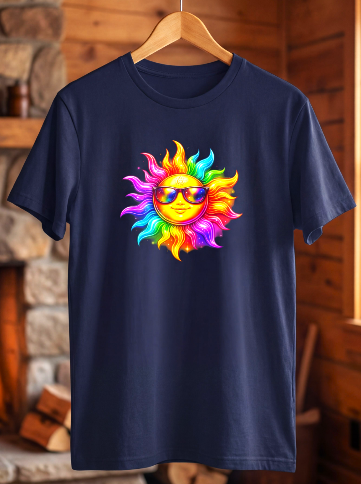Neon Sun Sunglasses T-Shirt – Rainbow Sun Graphic Tee