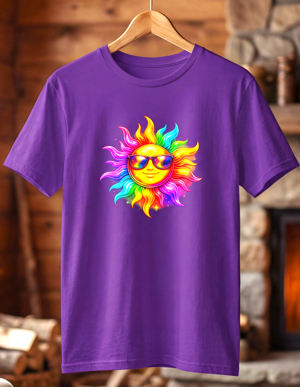 Neon Sun Sunglasses T-Shirt – Rainbow Sun Graphic Tee