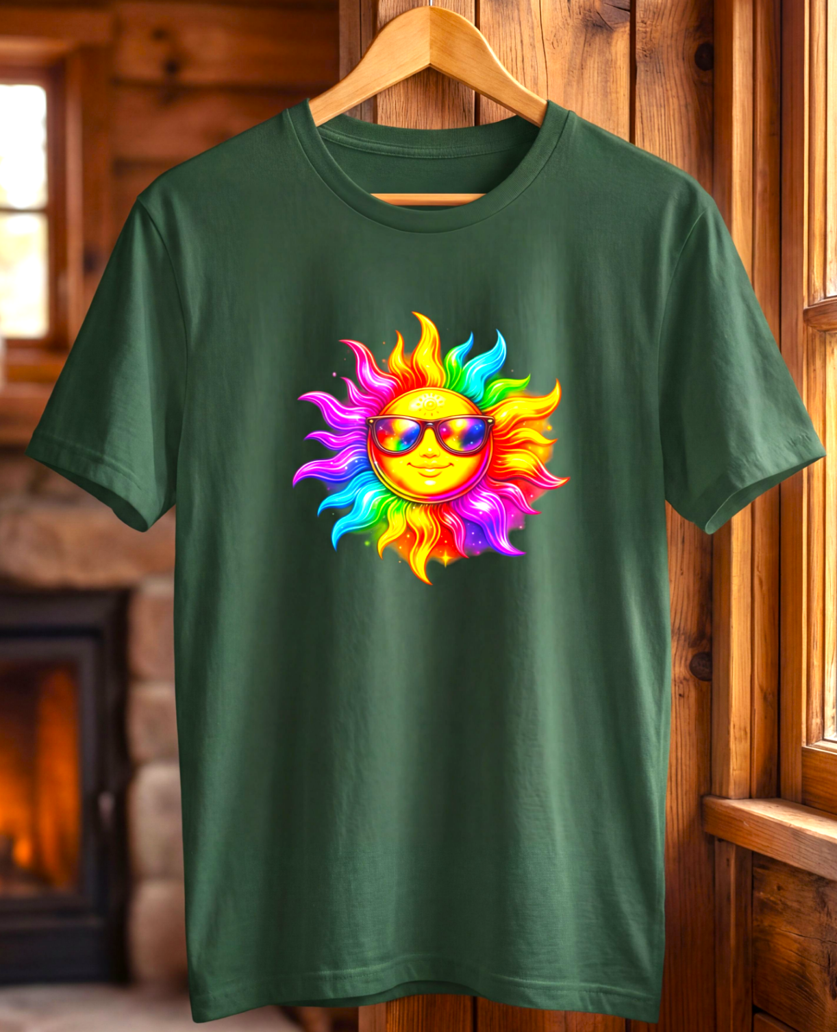 Neon Sun Sunglasses T-Shirt – Rainbow Sun Graphic Tee