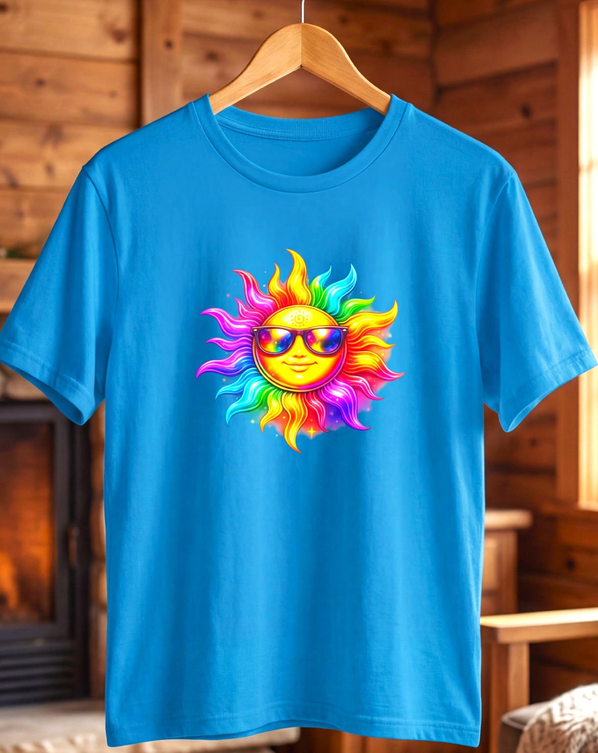 Neon Sun Sunglasses T-Shirt – Rainbow Sun Graphic Tee